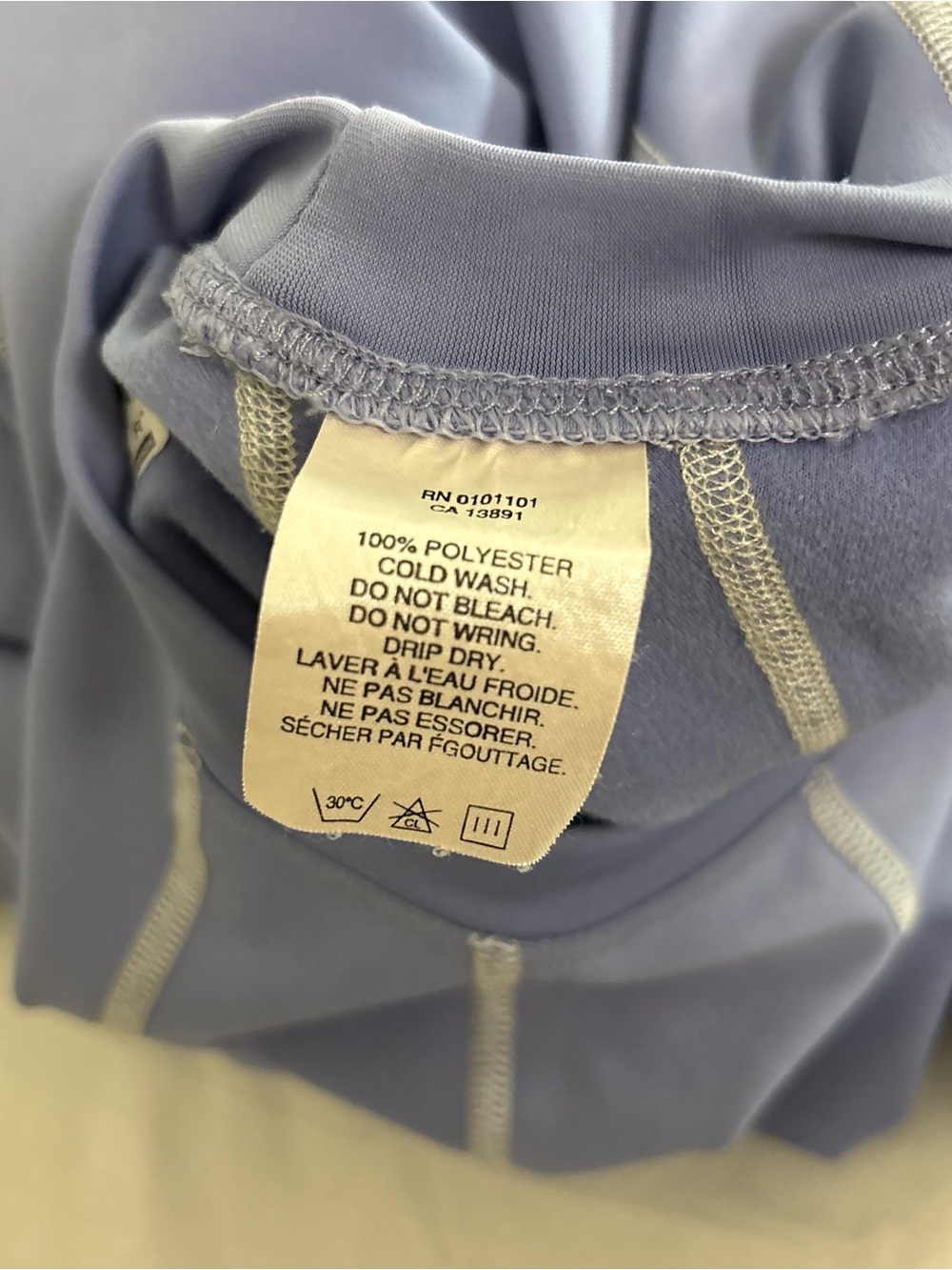 Running Room Women's Long Sleeve Performance Tee in Lavender/White - Picture 5 of 5